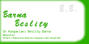 barna beslity business card